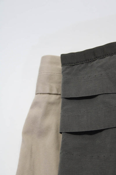 J Crew Womens Chino Cotton Pleated Mini Shorts Beige Gray Size 00/0 Lot 2
