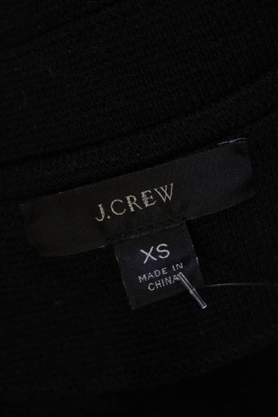 J Crew Womens Long Sleeve Open Front Knit Pocket Jacket Black Size Extra Small