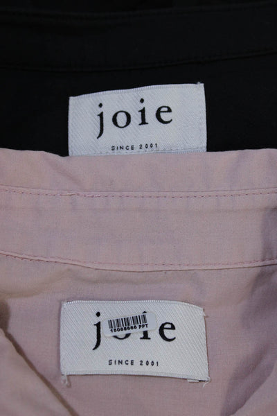 Joie Womens Light Pink Cotton Short Sleeve Button Down Shirt Size S M lot 2