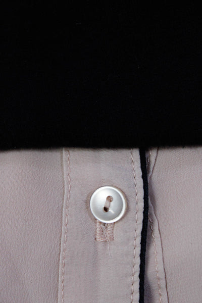 Dolan Womens Pink Silk Collar Long Sleeve Button Down Blouse Top Size XS S lot 2