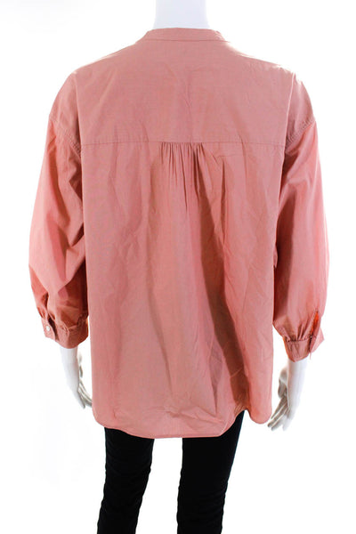 Boden Womens Button Down Long Sleeve Shirt Pink Cotton Size 8