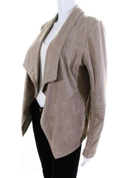 BB Dakota Womens Faux Suede Wrap Jacket Beige Size Medium