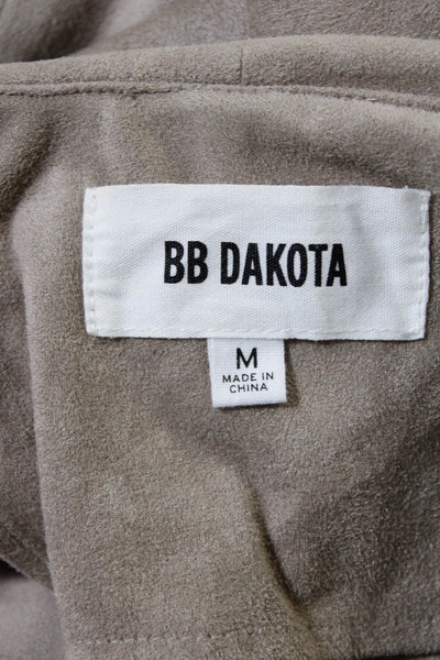 BB Dakota Womens Faux Suede Wrap Jacket Beige Size Medium