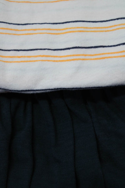 Sundry Womens Cotton Short Sleeve Shirts Tops White Orange Blue Size XS S Lot 2