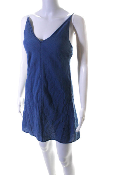 J Brand Women's Spaghetti Strap V Neck Pullover Mini Dress Blue Size XS
