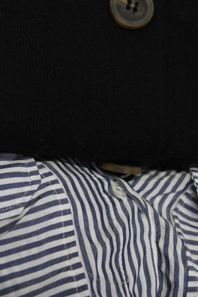 Zara Woman Women's Stripped Collared Long Sleeve Button Up Blouse Blue XS Lot 2