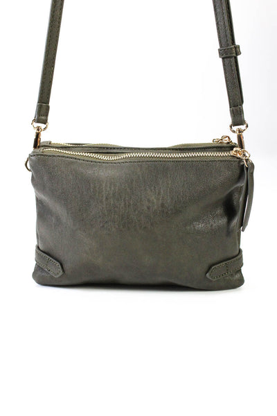 Antik Kraft Women's Gold Hardware Zip Closer Crossbody Handbag Green Size S
