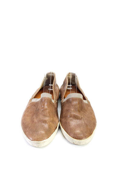 Frye Womens Leather Slide On Flats Brown Size 8 Medium