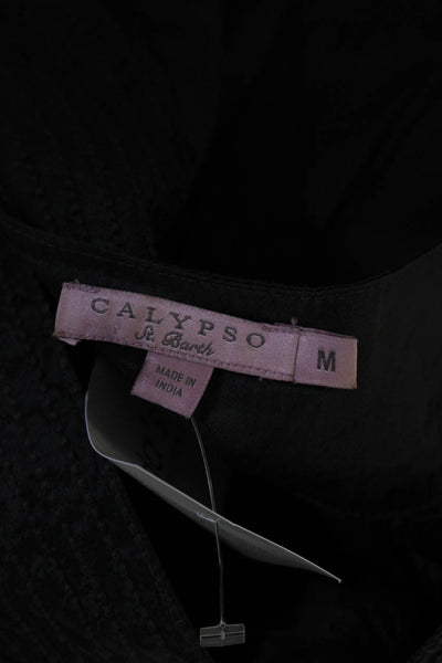 Calypso Saint Barth Womens Silk Solid V-Neck Halter Knit Dress Gray Size Medium