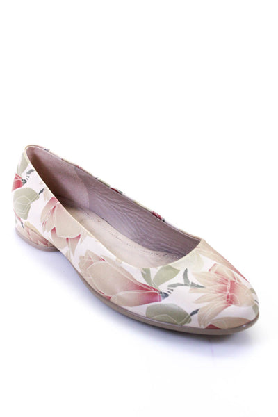 ECCO Women's Round Toe Slip-On Flats Pink Floral Size 7