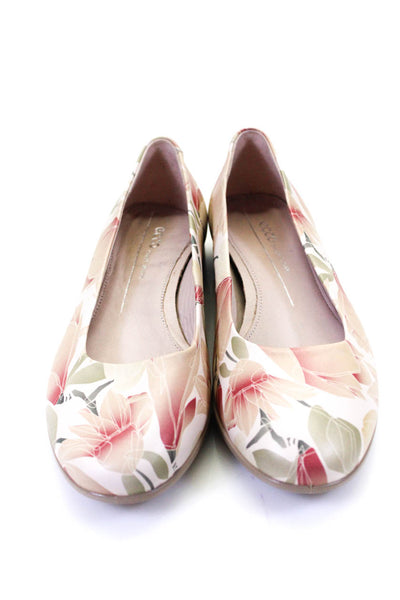 ECCO Women's Round Toe Slip-On Flats Pink Floral Size 7