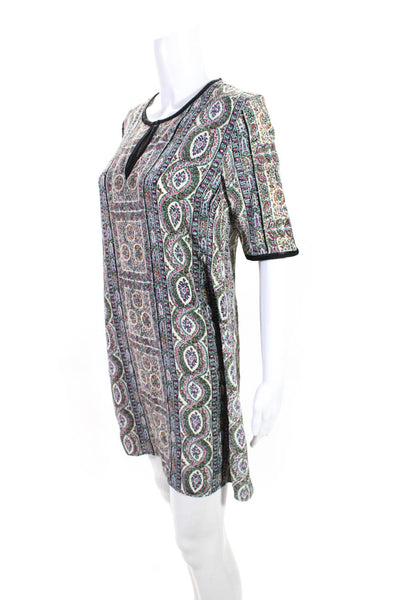 Calypso Saint Barth Women's Printed Short Sleeve Shift Dress Multicolor Size XS