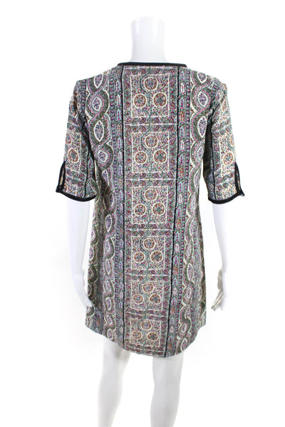 Calypso Saint Barth Women's Printed Short Sleeve Shift Dress Multicolor Size XS