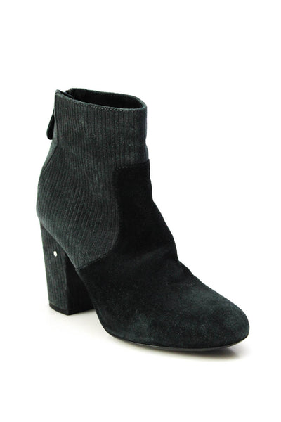 Laurence Dacade Womens Suede Colorblock Ankle Boots Black Gray Size 7.5US 37.5EU
