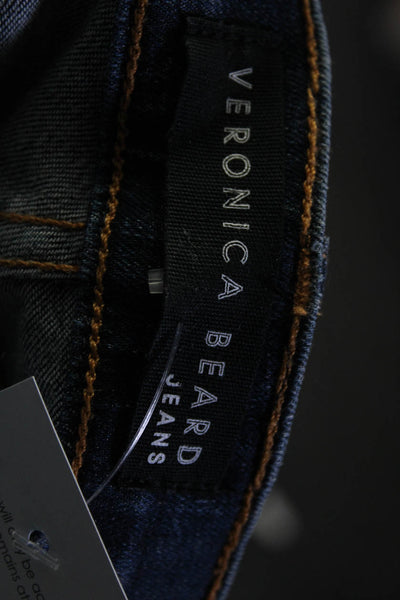 Veronica Beard Women's High Rise Button Up Bootcut Denim Jeans Blue Size 24