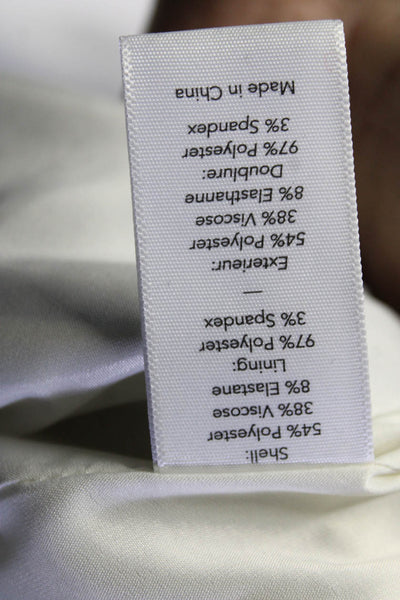 Elizabeth & James Women's High Waisted Striped Lined Midi Skirt White Size 0