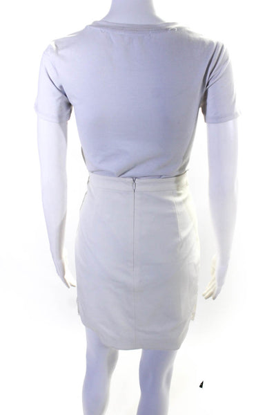 Mason Women's Low Rise Lined Zip Up Lace Mini Skirt White Size 0