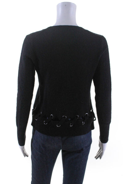 White + Warren Womens Cashmere Crewneck Long Sleeve Knit Sweater Black Size XS