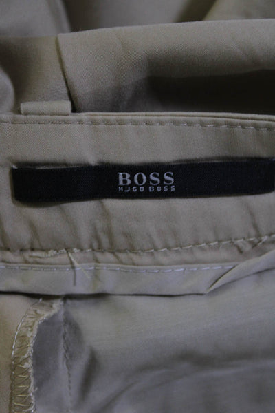 Boss Hugo Boss Womens High Rise Pleated Flare Leg Trouser Pants Brown Size 4