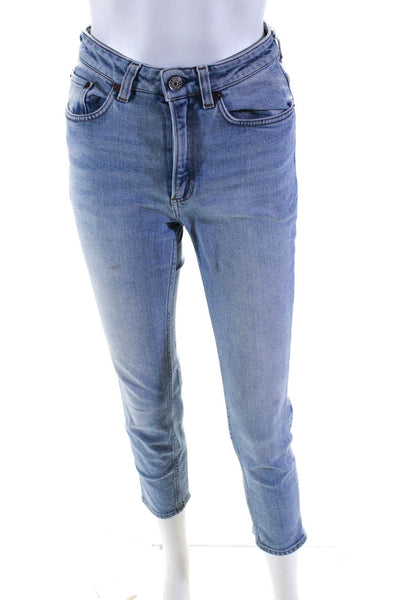ACNE Studios Women's Zip Fly High Rise Skinny Jeans Blue Size 26