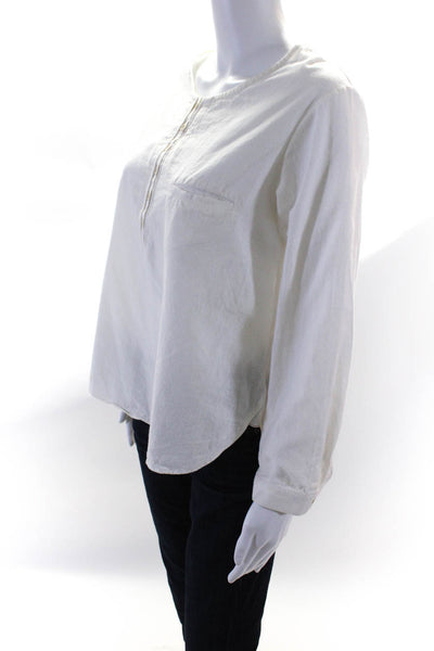 Golden Goose Deluxe Brand Womens Half Button Long Sleeve Shirt White Size Small