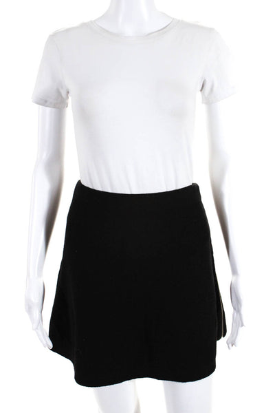 Theory Womens A Line Ixen Lorywash Skirt Black Wool Blend Size Small