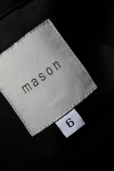 Mason Womens Leather Lizard Print Mini Skirt Black Size 6