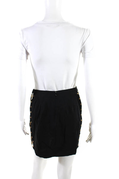Hours Women's Cut Out Chain Link Mini Skirt Black Size S