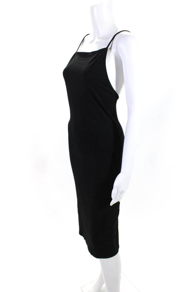 Hours Women's Spaghetti Strap Open Back Sleeveless Midi Dress Black Size S