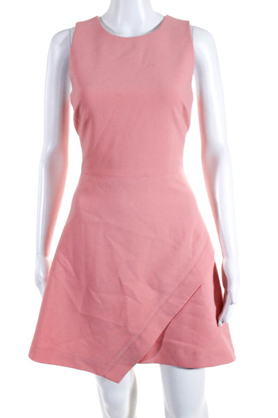 Elizabeth and James Womens Sleeveless A Line Faux Wrap Dress Pink Size 6