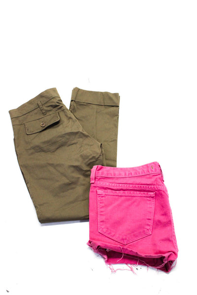 J Brand Sportmax Womens Denim Shorts Cropped Pants Pink Brown Size 28 6 Lot 2