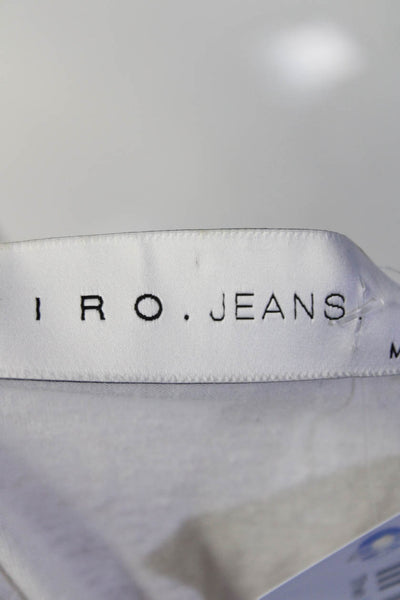 IRO Jeans Womens Cut Out Split Short Sleeve Boat Neck Shirt Top White Size M