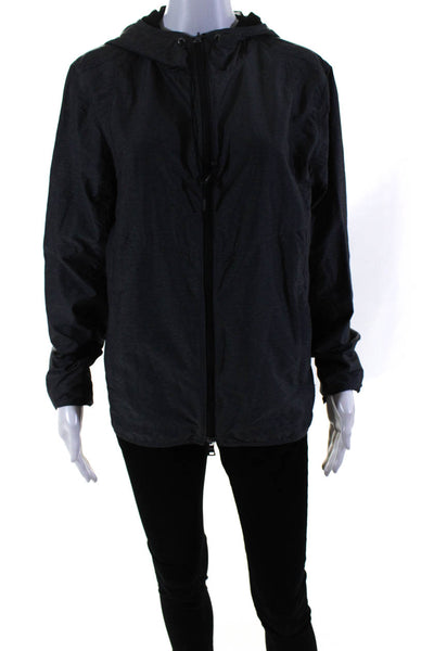 ONIA Womens Long Sleeve Full Zip Lightweight Windbreaker Jacket Gray Size S