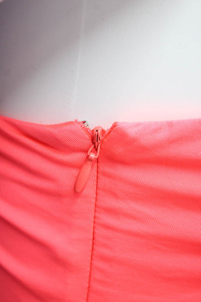 Superdown Womens One Shoulder Cutout Ruched Side Slit Maxi Dress Pink Size S