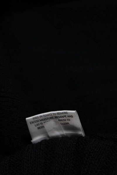 Eileen Fisher Womens Black Wool Knit Open Front Cardigan Sweater Top Size XS