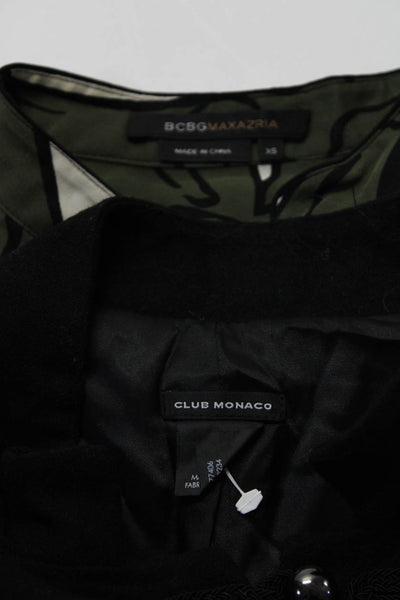 BCBGMAXAZRIA Club Monaco Womens Blouse Top Vest Green Black Size XS M Lot 2