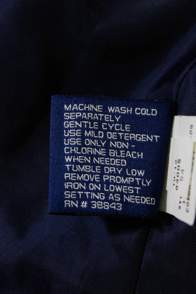 Mackintosh Women's Collared Button Up Long Sleeve Rain Coat Blue Size S