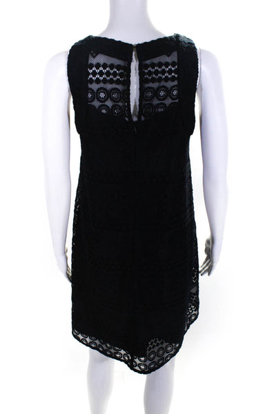 Slate & Willow Womens Sleeveless Lace Square Neck Shift Dress Navy Blue Size 0