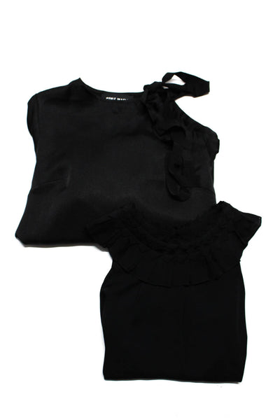 Club Monaco Style Mafia Womens Black Silk Sleeveless Blouse Top Size S L lot 2