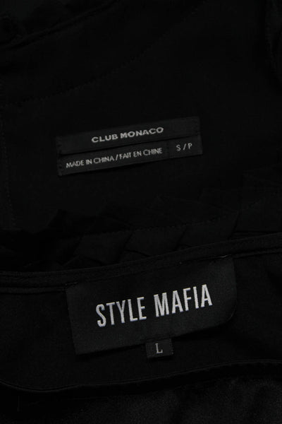 Club Monaco Style Mafia Womens Black Silk Sleeveless Blouse Top Size S L lot 2