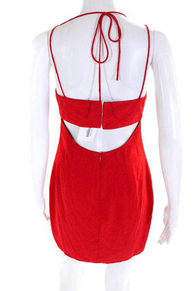 Lovers + Friends Women's Spaghetti Strap Cut Out Mini Dress Red Size S