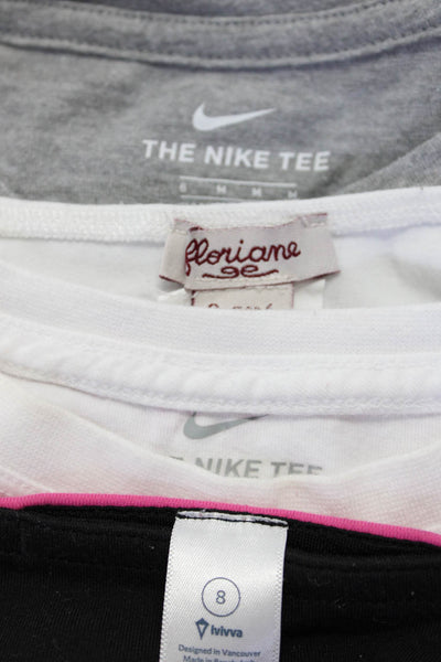 Nike Ivivva Floriane Girls Tee Shirts Leggings Gray White Pink Size 6 8 Lot 4