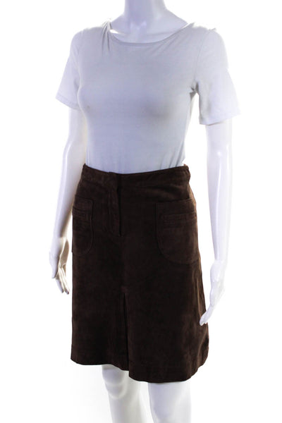 Lily Pulitzer Women's Lined Pocketed Suede Mini Skirt Brown Size  4