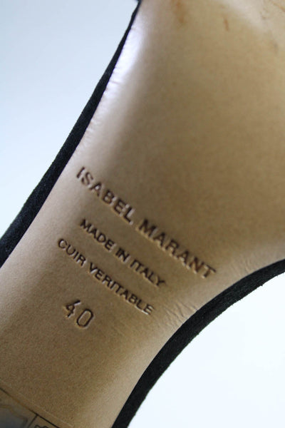 Isabel Marant Womens Suede Ribbon Tie Ankle Strap Heels Black Size 10US 40EU