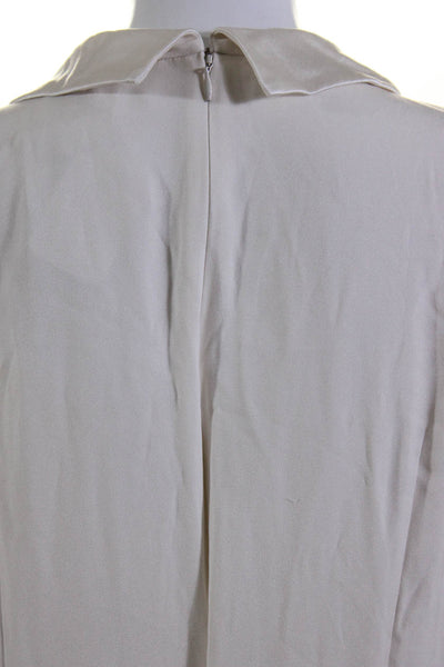 Rixo Bridal Womens Satin Lapel Wide Leg 3/4 Sleeve Jumpsuit White Size XL
