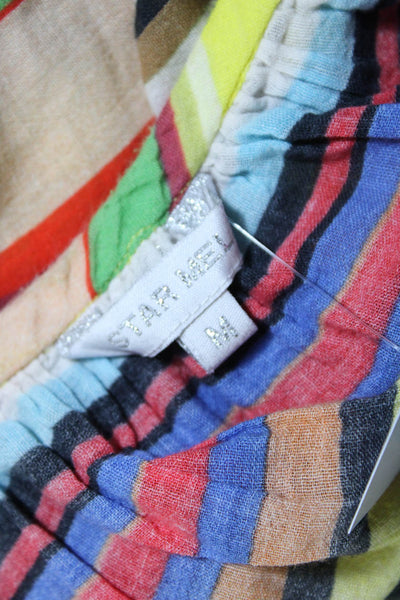 Star Mela Womens Multicolor Cotton Striped Halter Sleeveless A-Line Dress Size M
