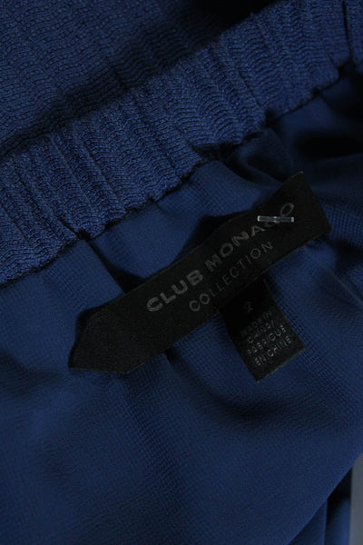 Club Monaco Womens Blue Cotton Cold Shoulder Long Sleeve A-Line Dress Size 2