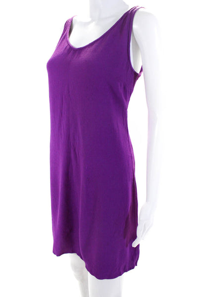 J Crew Women's Sleeveless V Neck A Line Knee Length Dress Purple Size S