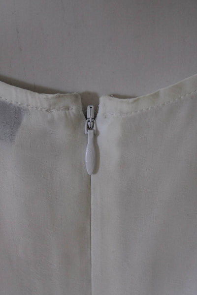 IRO Jeans Womens Animal Print Cap Sleeve Blouse Top Ivory White Size 34