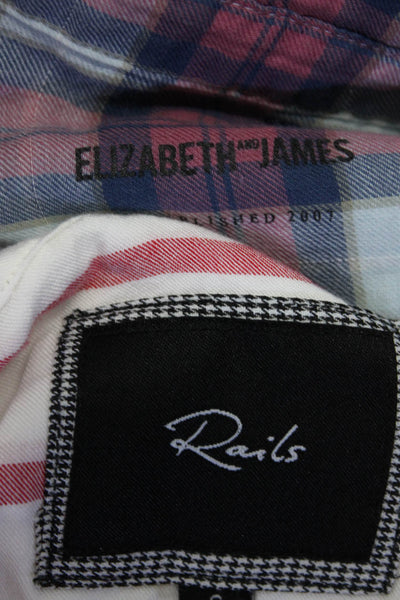 Elizabeth & James Women's Printed Button Down Shirts Pink Red Size S M Lot 2